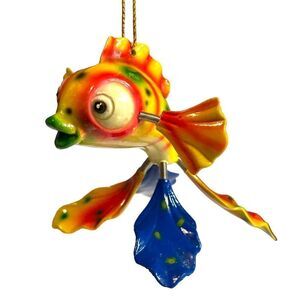 Bright Fantail Fish Spring Ornament Spotted 112 Bulging Eyes Wiggling Fins